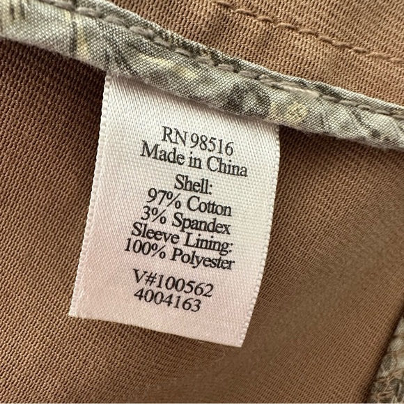 COLDWATER CREEK Western Camel Tan Cotton Stretch Blazer Jacket Equestrian 14 - Picture 12 of 13